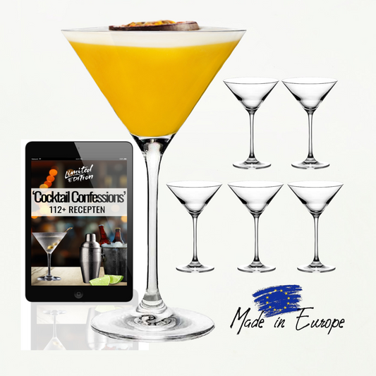 TEN® Cocktailglazen - Pornstar Martini Glazen 240ml + 114 cocktails recepten