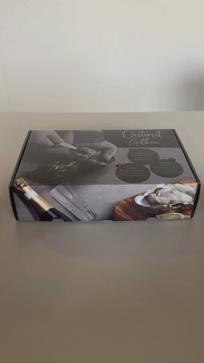 TEN® Giftbox Bruin - Oestermes & Handschoen + Oesterhouder